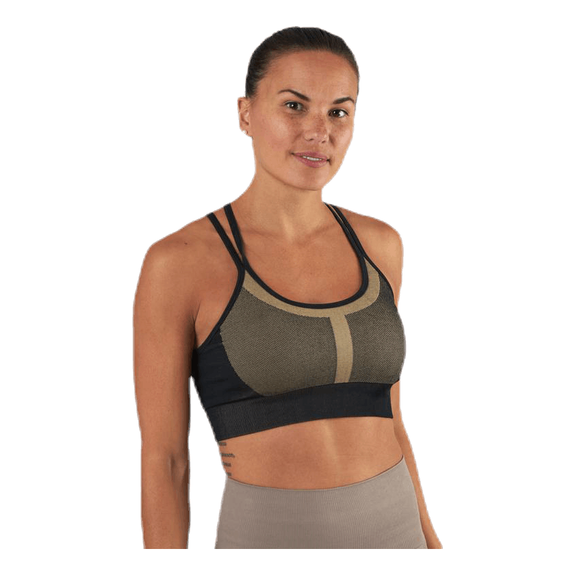 Seamless Strap Sports Bra Beige