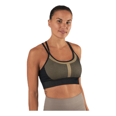 Seamless Strap Sports Bra Beige