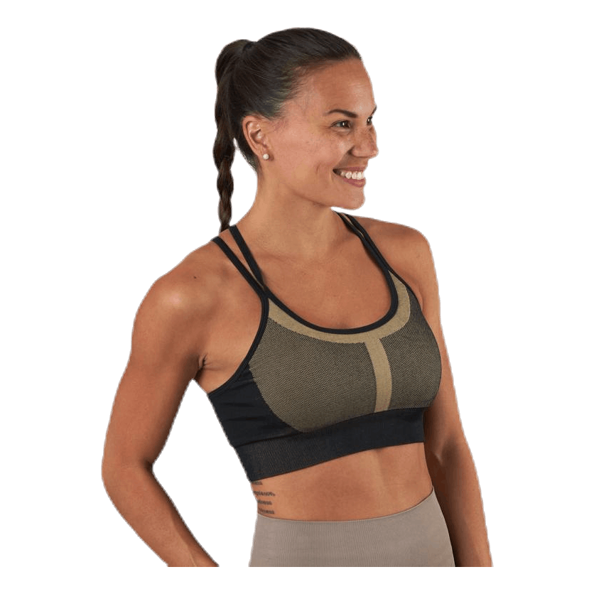 Seamless Strap Sports Bra Beige