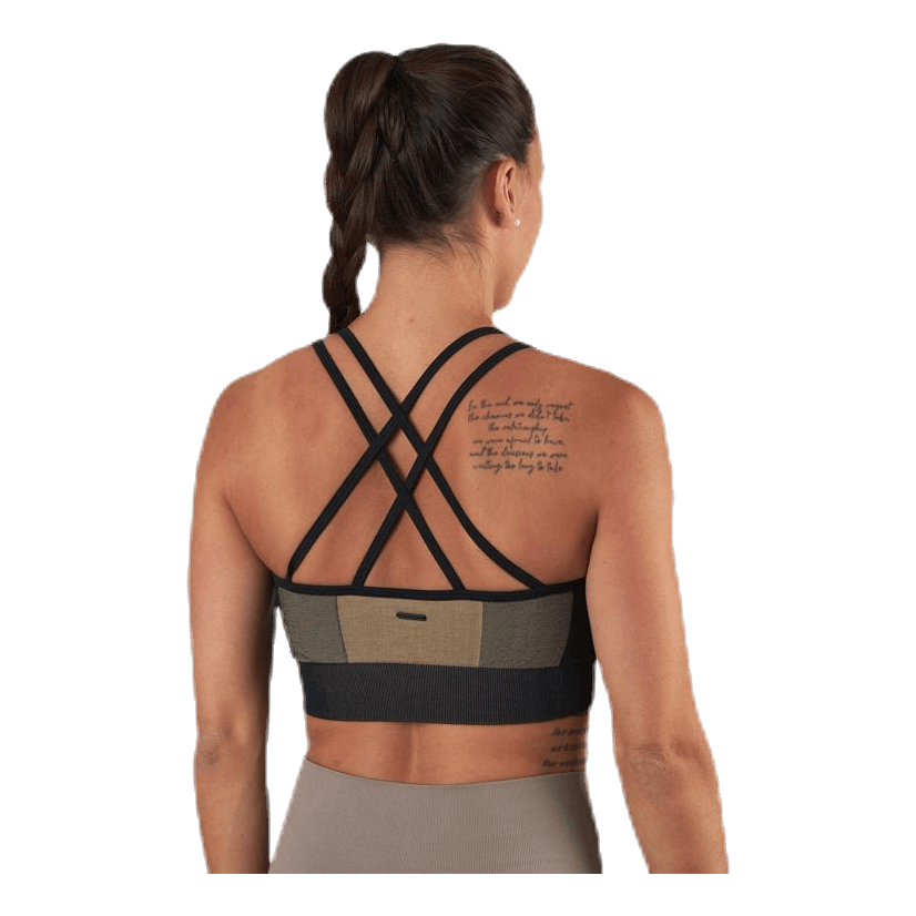 Seamless Strap Sports Bra Beige