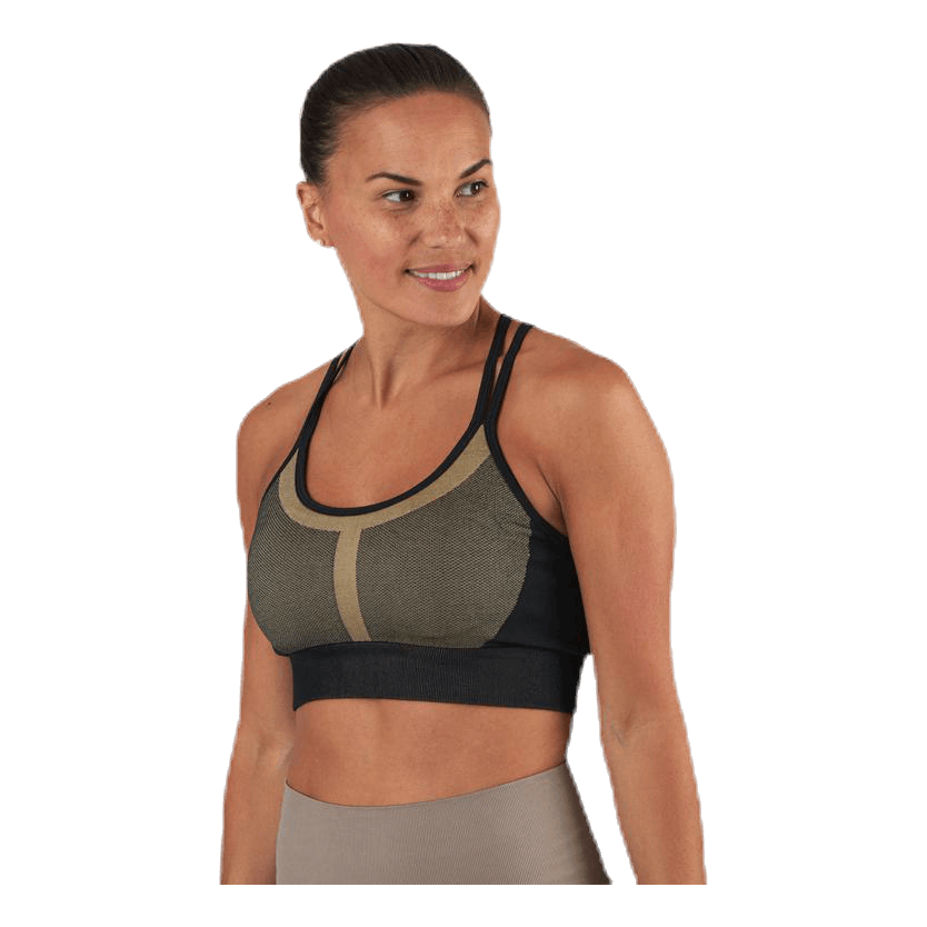 Seamless Strap Sports Bra Beige