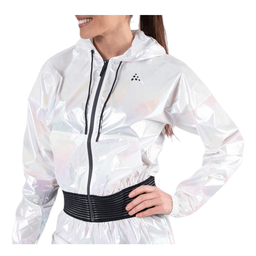 UNMTD Shiny Hood Jacket Patterned/White