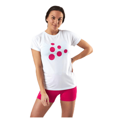 Eaze SS Logo Mesh Tee Pink/White