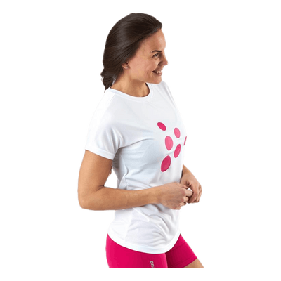Eaze SS Logo Mesh Tee Pink/White