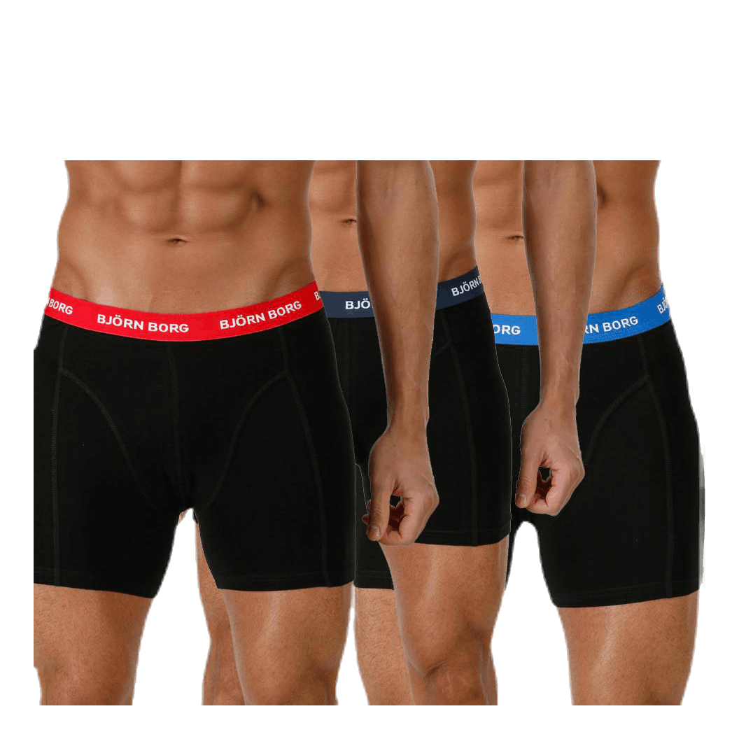 Solid Contrast Shorts 3-pack Black