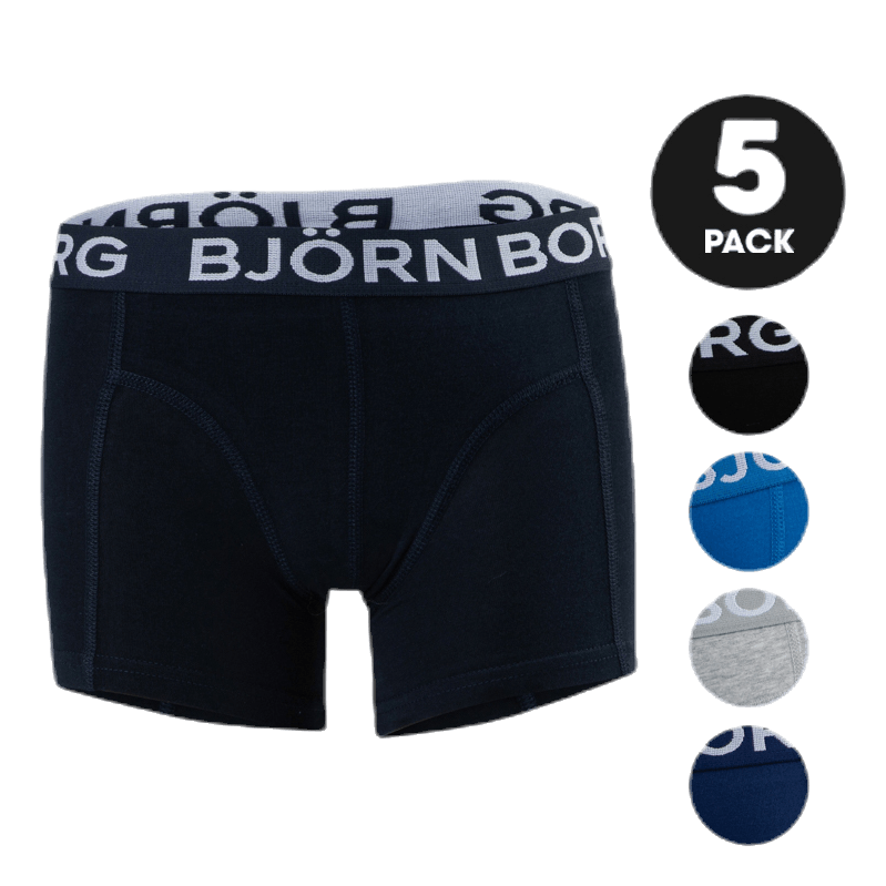 Solid Sammy Shorts 5-Pack Jr Blue/Black/Grey