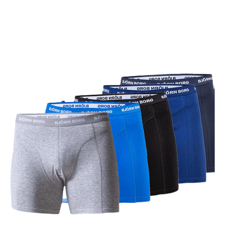 Solid Shorts 5-Pack Blue/Patterned