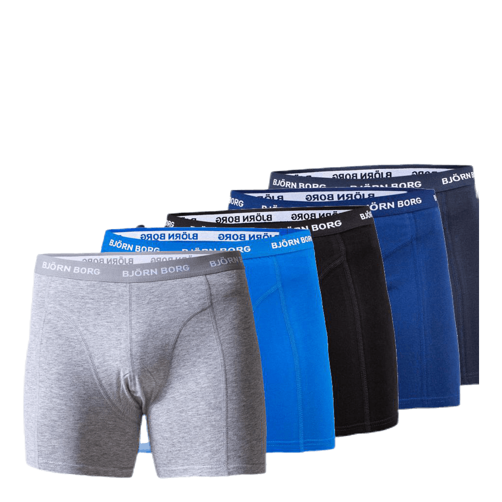 Solid Shorts 5-Pack Blue/Patterned