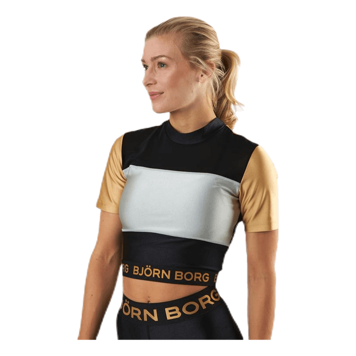 Cylie Cropped Tee Black/Gold