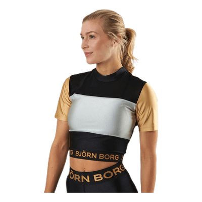 Cylie Cropped Tee Black/Gold