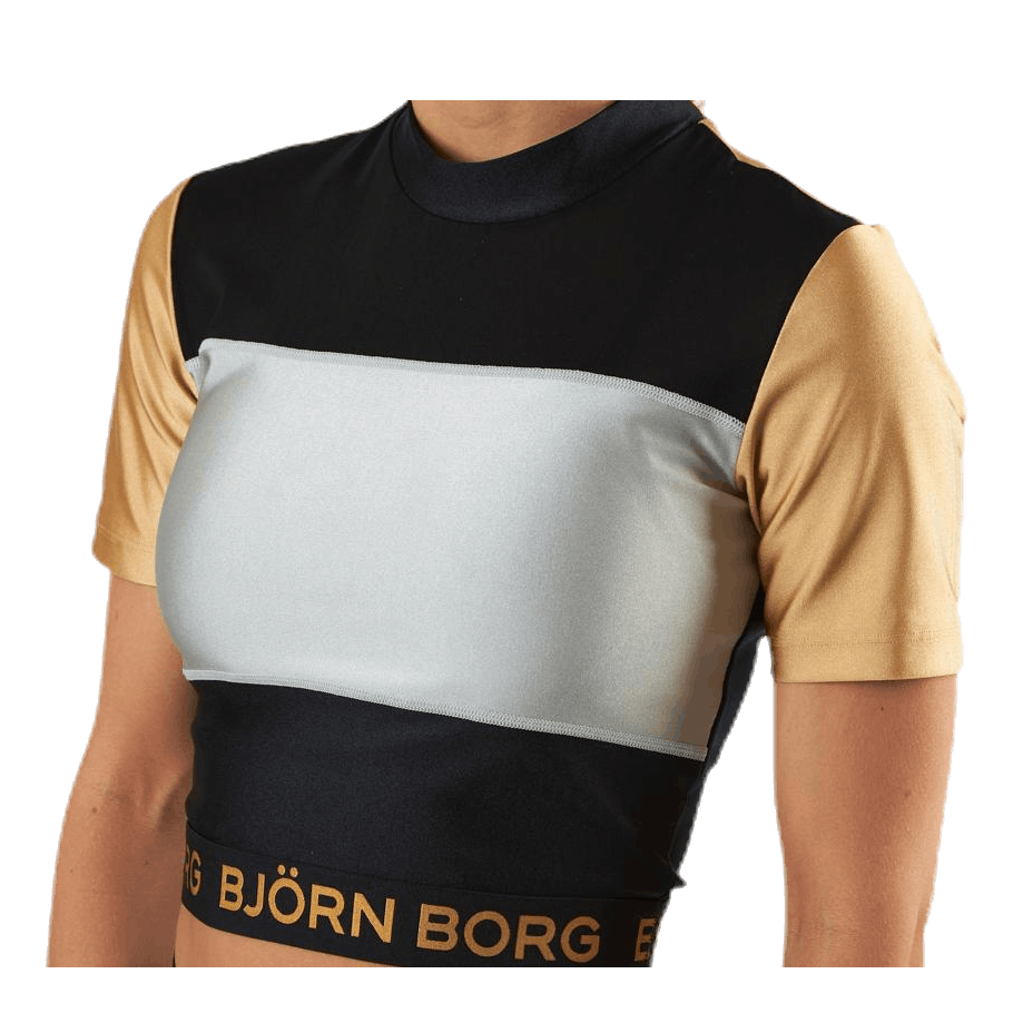 Cylie Cropped Tee Black/Gold