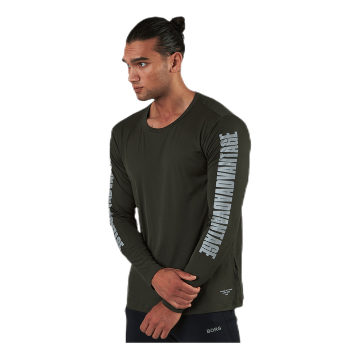 Perf Night LS Tee Green