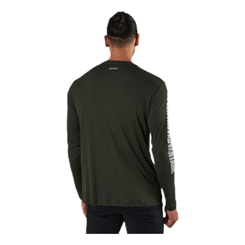 Perf Night LS Tee Green