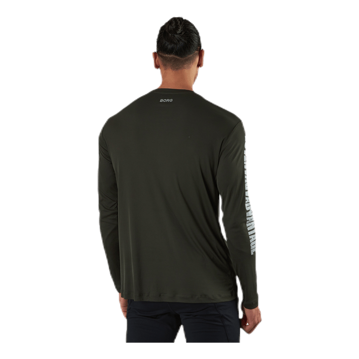 Perf Night LS Tee Green