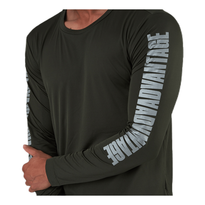 Perf Night LS Tee Green
