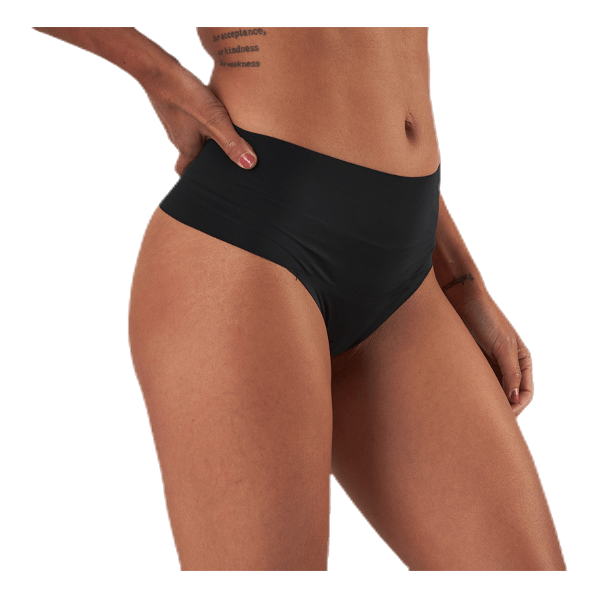 Henni Solid High Waist String Black