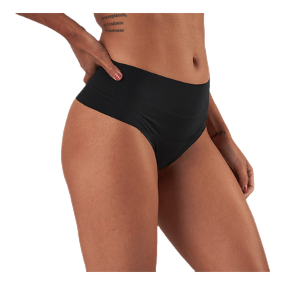 Henni Solid High Waist String Black