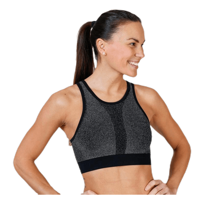 Seamless Sparkle Sports Top Black
