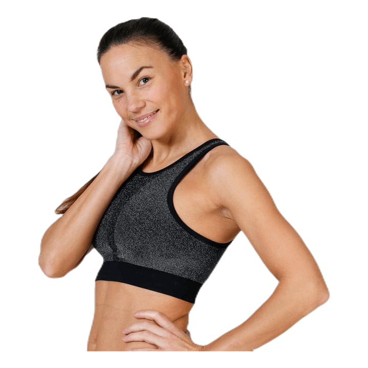 Seamless Sparkle Sports Top Black