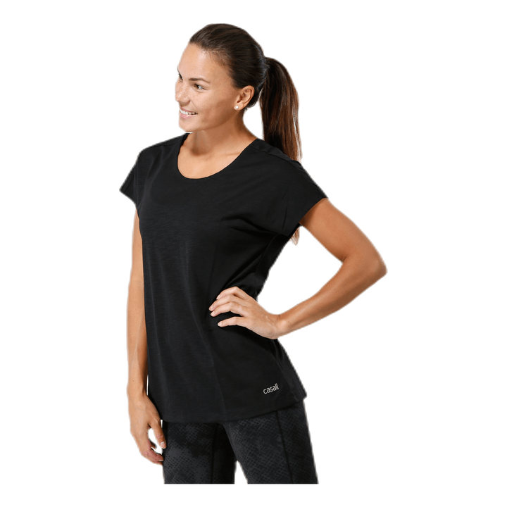 Raw Elastic Tee Black