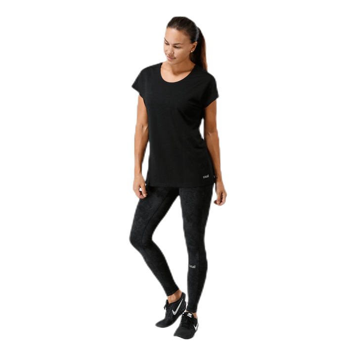 Raw Elastic Tee Black