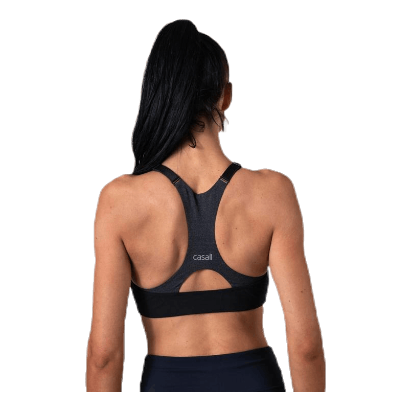 Front Zip Sports Bra Grey