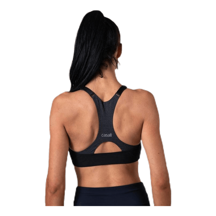 Front Zip Sports Bra Grey