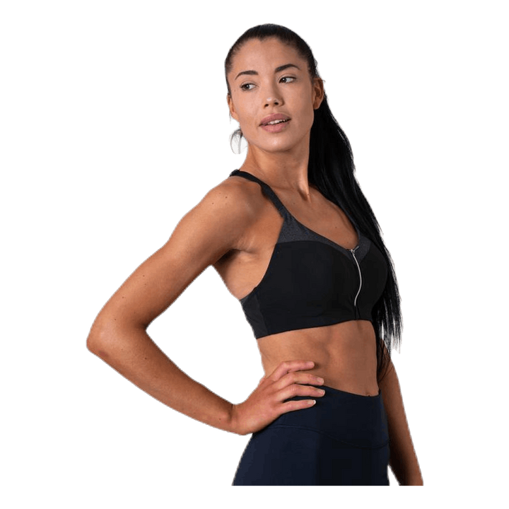 Front Zip Sports Bra Grey