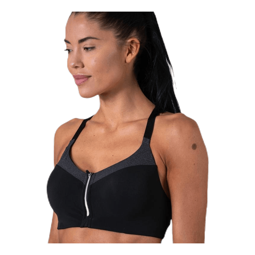 Front Zip Sports Bra Grey