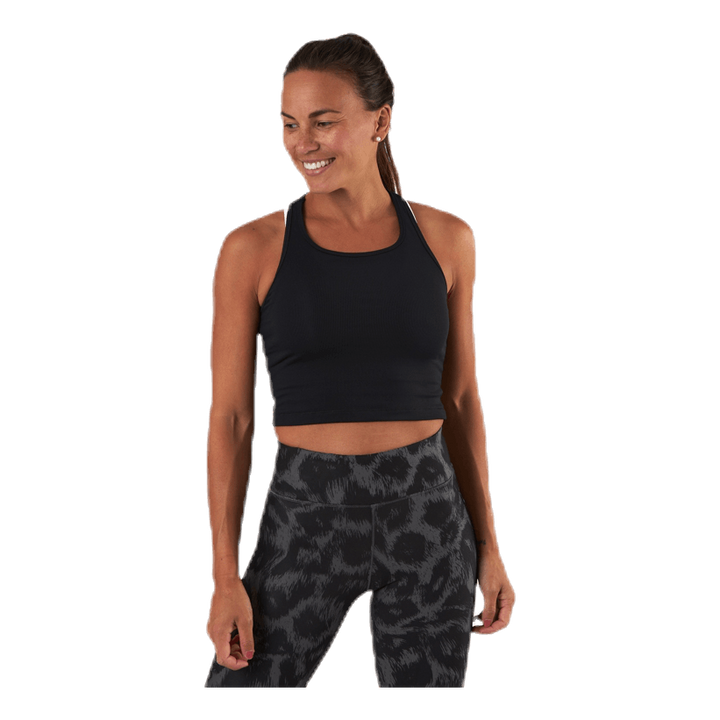 Bold Rib Crop Tank Black