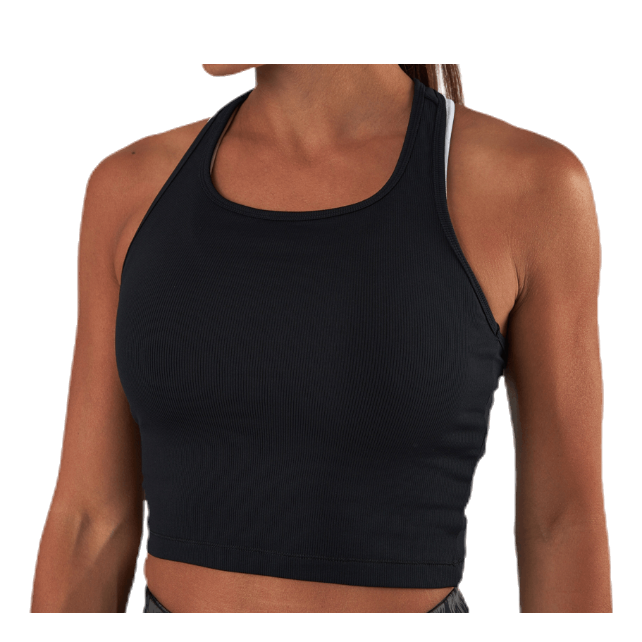 Bold Rib Crop Tank Black