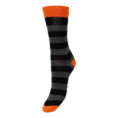 Merino Liner Striped Orange/Black/Grey