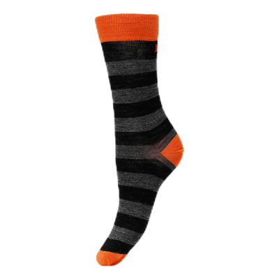 Merino Liner Striped Orange/Black/Grey