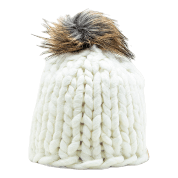 Fox Knitted Beanie White