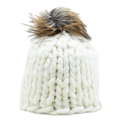 Fox Knitted Beanie White