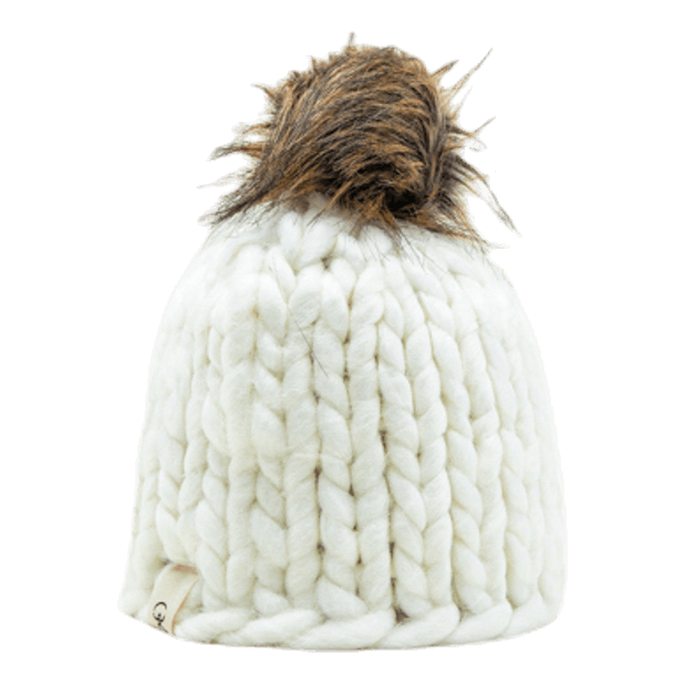 Fox Knitted Beanie White