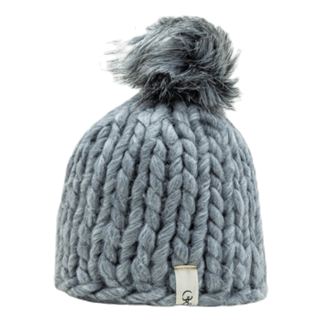 Fox Knitted Beanie Grey