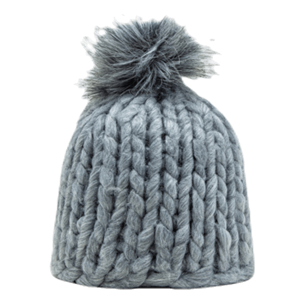 Fox Knitted Beanie Grey