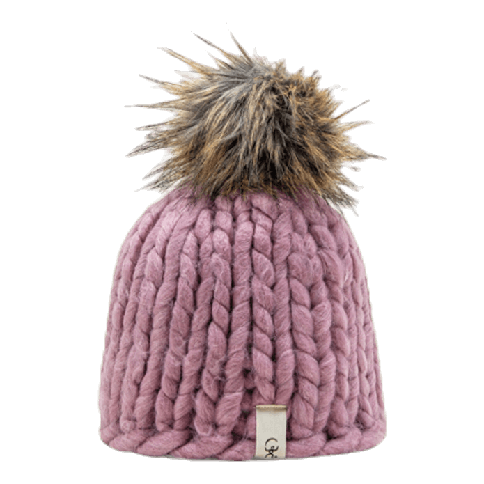 Fox Knitted Beanie Pink