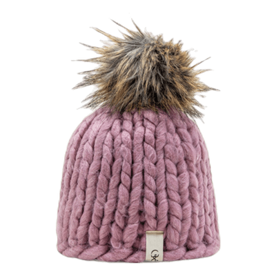 Fox Knitted Beanie Pink