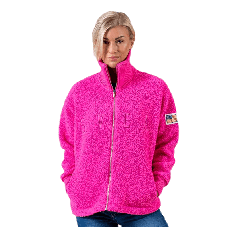 Kathryn Pile Zip Sweater Pink