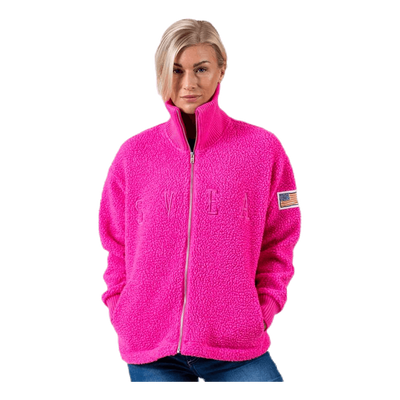 Kathryn Pile Zip Sweater Pink