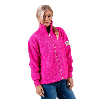 Kathryn Pile Zip Sweater Pink
