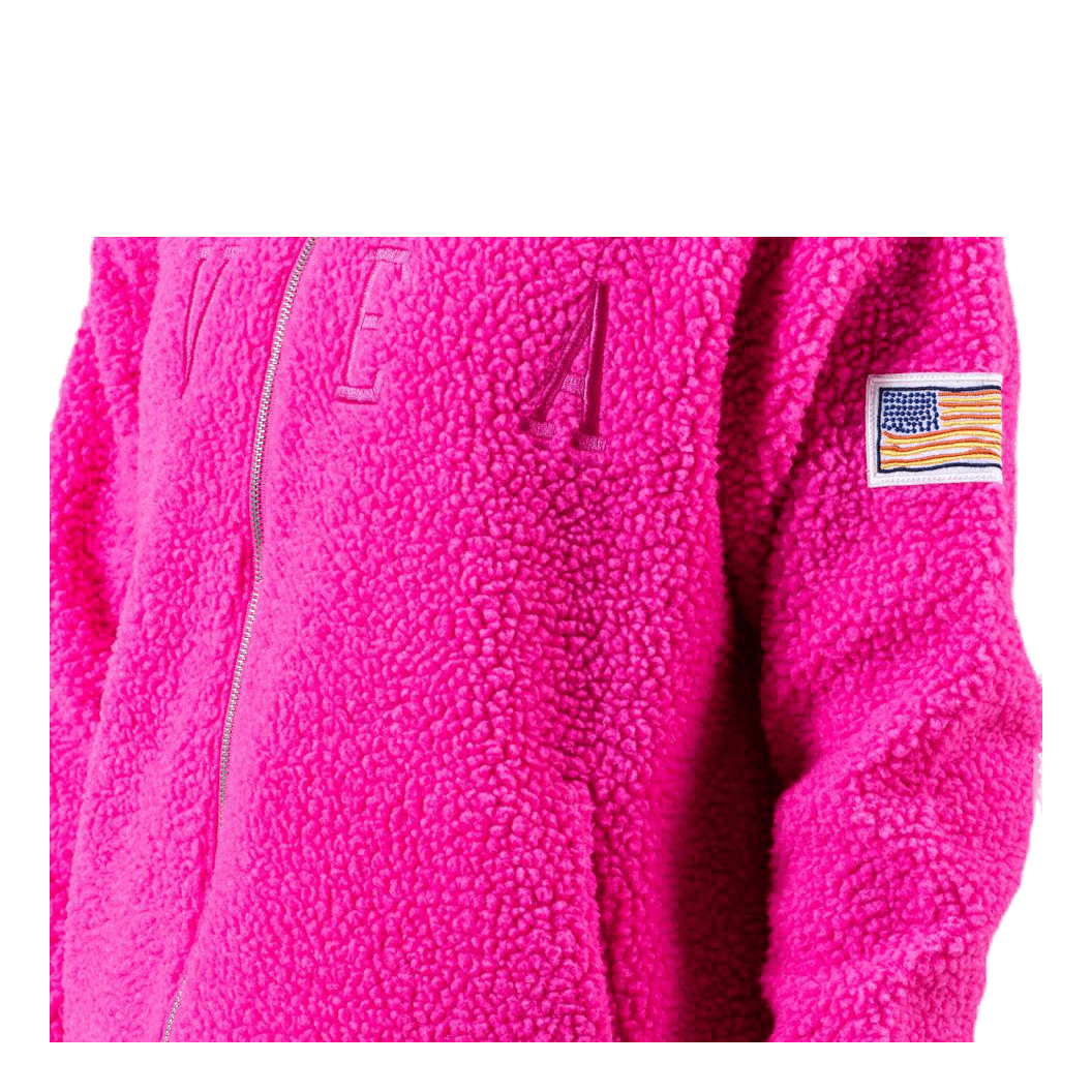 Kathryn Pile Zip Sweater Pink