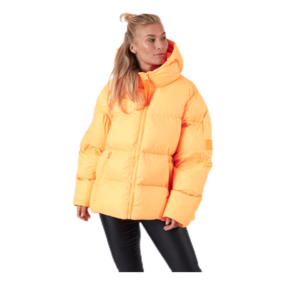 Short Padded Hood Jacket Orange