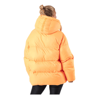 Short Padded Hood Jacket Orange
