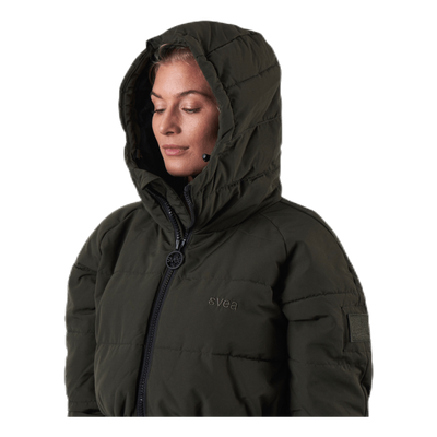 Hourglass Puffer Jacket Green