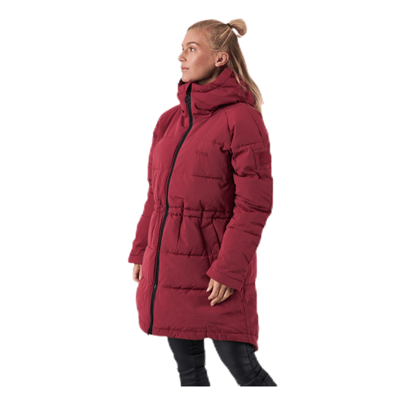 Hourglass Puffer Jacket Red