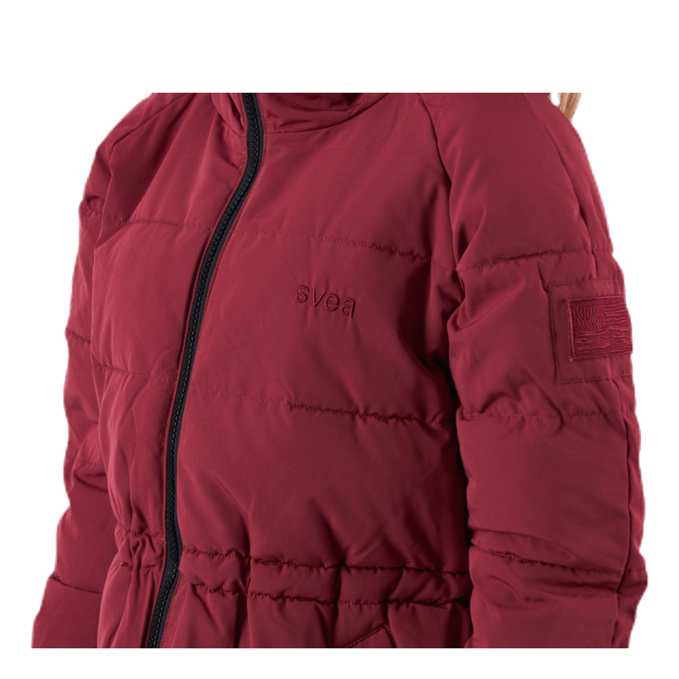 Hourglass Puffer Jacket Red