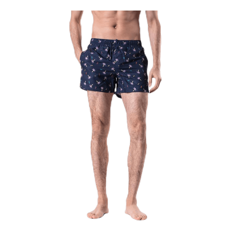 Confetti Palm Swim Shorts Blue
